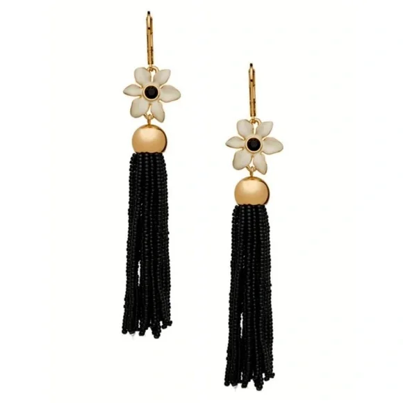 KATE SPADE • Lovely Lillies Tassel Boho Earrings - Picture 1 of 6
